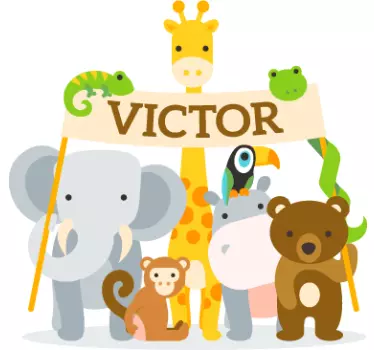Sticker enfants bienvenue animal - TenStickers