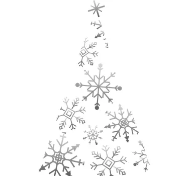 Sticker Vitrine Sapin Enneigé - TenStickers