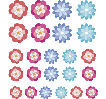 Sticker Set de petites fleurs - TenStickers