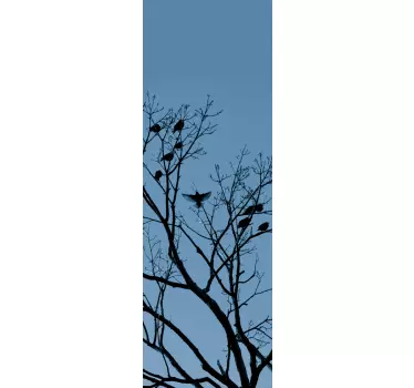Sticker frigo arbres et oiseaux - TenStickers