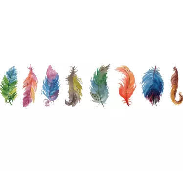 Sticker frise plumes oiseaux - TenStickers