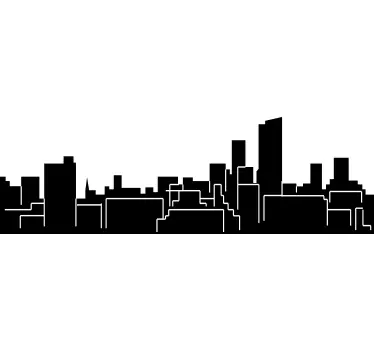 Sticker horizon contour de ville moderne - TenStickers