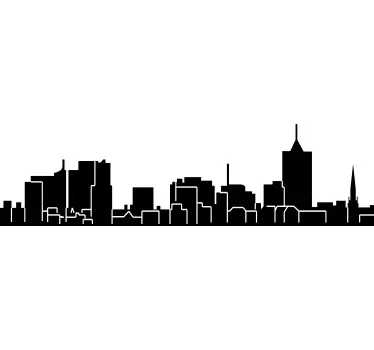 Sticker horizon design silhouette de ville - TenStickers