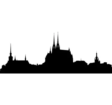 Sticker horizon silhouette de la ville de prague - TenStickers