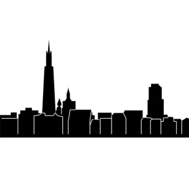Sticker horizon silhouette de paysage urbain - TenStickers