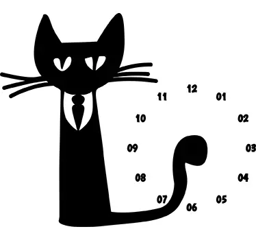 Sticker horloge Monsieur Chat - TenStickers