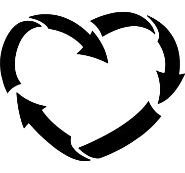 Autocollant Pictogramme Coeur Recyclage - TenStickers