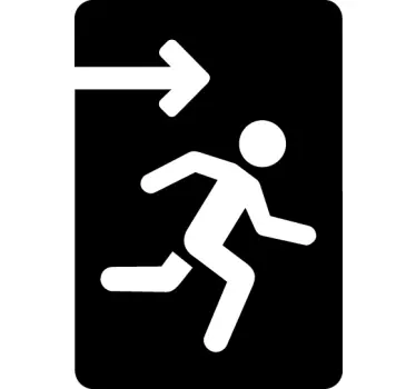 Sticker icone exit sortie secours - TenStickers