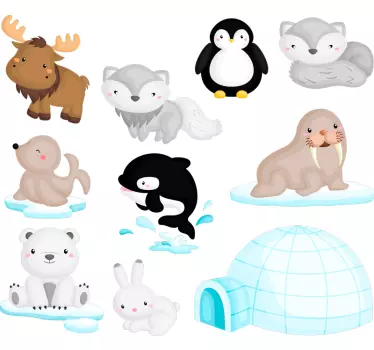 Sticker Chambre Enfant Animaux de la banquise - TenStickers
