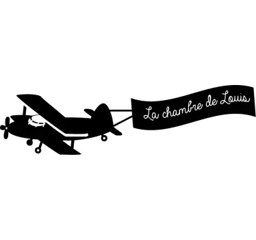 Sticker Mural Avion avec Prénom - TenStickers