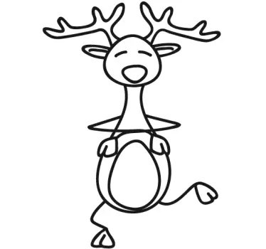 Sticker illustration cerf danse - TenStickers