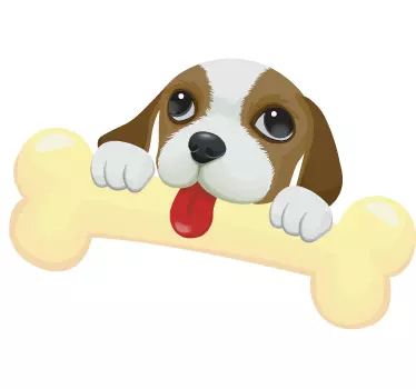 Sticker illustration chiot os - TenStickers