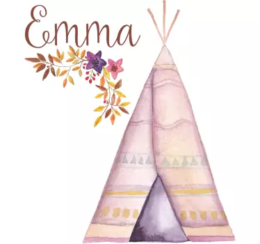 Sticker mural enfant tipi personnalisé - TenStickers