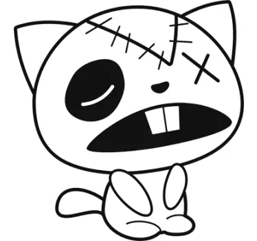 Sticker jouet chat manga - TenStickers
