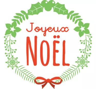 Sticker laurier Joyeux Noel - TenStickers