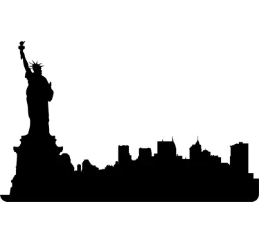 Sticker mac apple silhouette new york - TenStickers