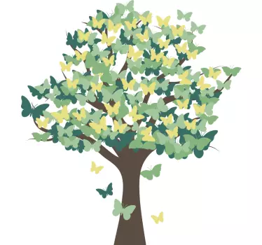 Sticker Mural Arbre Papillon - TenStickers