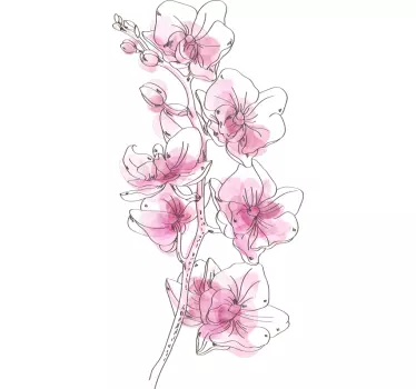 Sticker Mural Orchidées Aquarellées - TenStickers