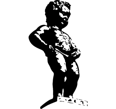 Sticker mural salon manneken pis - TenStickers