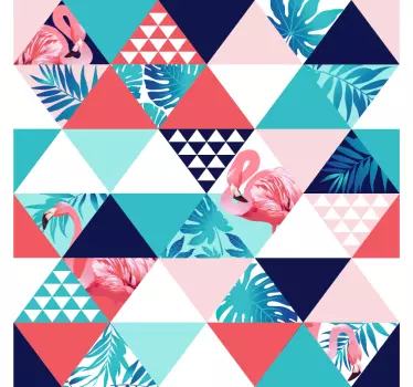 Papier autocollant meuble Fleurs et Flamands roses - TenStickers