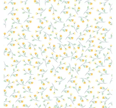 Papier autocollant meuble fleurs jaune - TenStickers