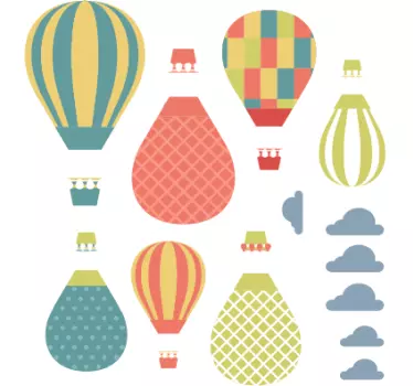Sticker mural montgolfières - TenStickers