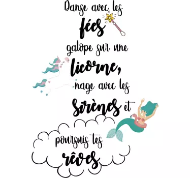 Sticker Chambre Enfant Poursuis tes rêves - TenStickers
