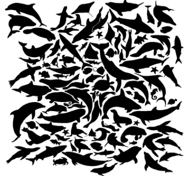 Sticker mural animaux marins - TenStickers