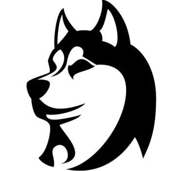 Sticker mural chien hasky - TenStickers