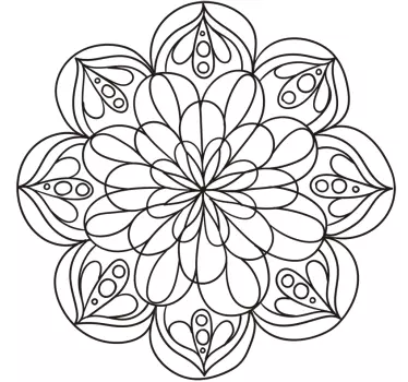 Sticker mural fleur de mandala - TenStickers