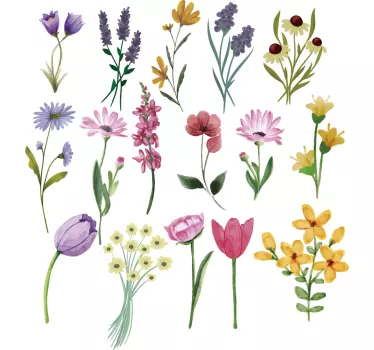 Sticker mural Fleurs Variété de fleurs - TenStickers