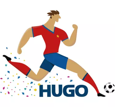 Sticker mural joueur de football avec nom - TenStickers