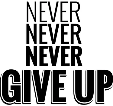 Sticker mural never give up - TenStickers