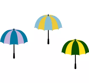 Sticker Entrée Porte-Parapluie de Couleurs - TenStickers