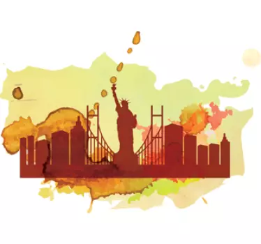 Sticker New York aquarelle - TenStickers