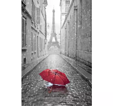 Sticker paris parapluie rouge france - TenStickers