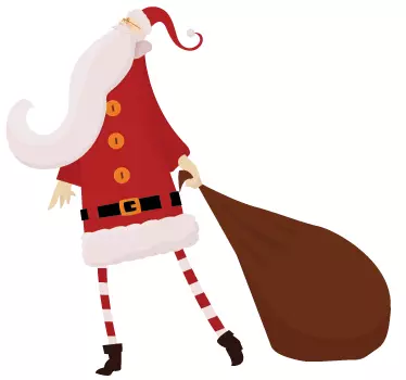 Sticker Père Noël collant et hotte - TenStickers