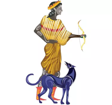 Sticker personnage mythologie Artémis - TenStickers