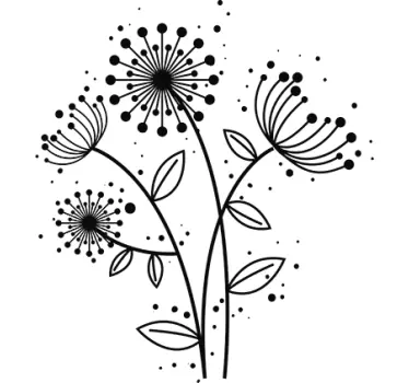 Sticker Maison Silhouette Pissenlits - TenStickers