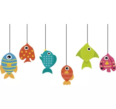 Sticker Chambre Enfant Petits Poissons Colorés - TenStickers