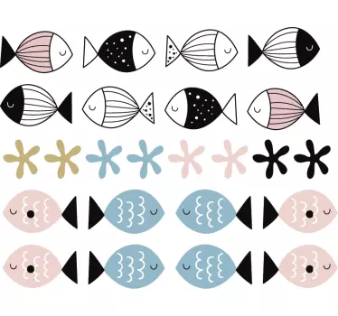 Sticker Chambre Enfant Poissons Mignons - TenStickers