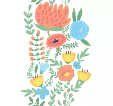 Sticker porte florale pastel - TenStickers