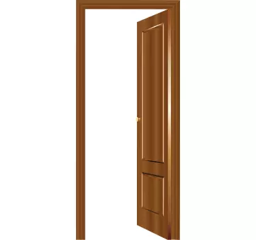 Sticker trompe l'œil fausse porte marron - TenStickers