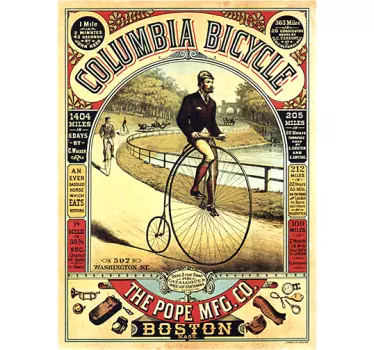 Sticker poster vintage Bicyclette - TenStickers