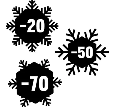 Sticker vitrine Noël promotion flocons - TenStickers