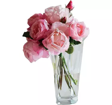 Sticker roses et vase cristal - TenStickers