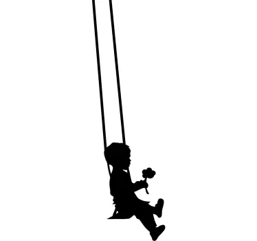 Sticker silhouette enfant balançoire - TenStickers