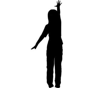 Sticker porte trompe l'œil silhouette d'enfant - TenStickers