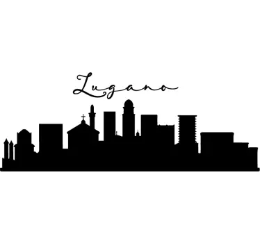 Sticker Skyline de Lugano - TenStickers
