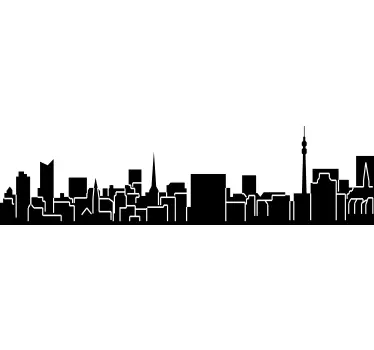 Sticker skyline building noir - TenStickers